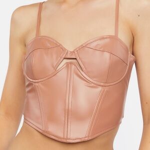 Forever 21 Woman’s Small Nude Faux Leather Sleeveless Bustier